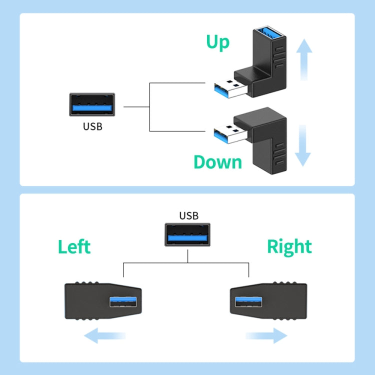 Adattatore USB 3.0 angolo 90° maschio-femmina