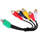 JUNSUNMAY Cavo AV da 0,3 m 3,5 mm + 2,5 mm maschio a 5 x RCA femmina per TV Samsung BN39-01154W, 30cm 3.5+2.5 to 5RCA