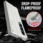 Custodia per telefono antiurto con cerniera integrale con pellicola diamantata e penna, For Galaxy Z Fold4, For Galaxy Z Fold3 5G