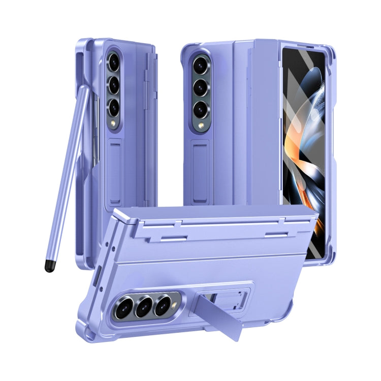 Custodia per telefono antiurto con cerniera integrale con pellicola diamantata e penna, For Galaxy Z Fold4, For Galaxy Z Fold3 5G