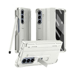Custodia per telefono antiurto con cerniera integrale con pellicola diamantata e penna, For Galaxy Z Fold8 Ultra 5G, For Galaxy Z Fold7 5G, For Galaxy Z Fold6 5G, For Galaxy Z Fold5 5G