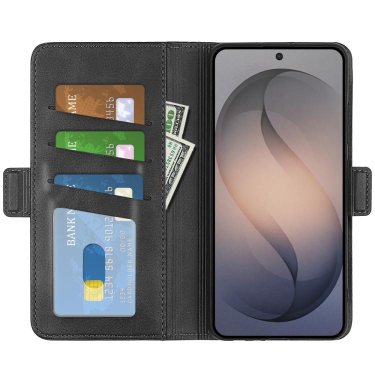 Custodia per telefono in pelle con chiusura orizzontale con fibbia magnetica su entrambi i lati, For Galaxy S26 FE 5G, For Galaxy S26+ 5G, For Galaxy S26 Edge 5G, For Galaxy S26 Ultra 5G