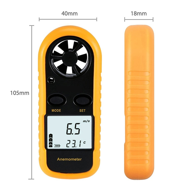 Anemometro GM816 giallo con display retroilluminato