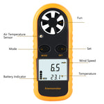 Anemometro GM816 giallo con display retroilluminato