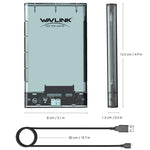 Custodia per disco rigido mobile da 2,5 pollici SSD esterna a stato solido SATA trasparente USB 3.0 WAVLINK ST239, ST239