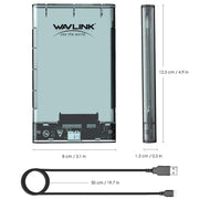 Custodia per disco rigido mobile da 2,5 pollici SSD esterna a stato solido SATA trasparente USB 3.0 WAVLINK ST239, ST239