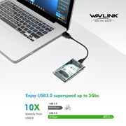 Custodia per disco rigido mobile da 2,5 pollici SSD esterna a stato solido SATA trasparente USB 3.0 WAVLINK ST239, ST239