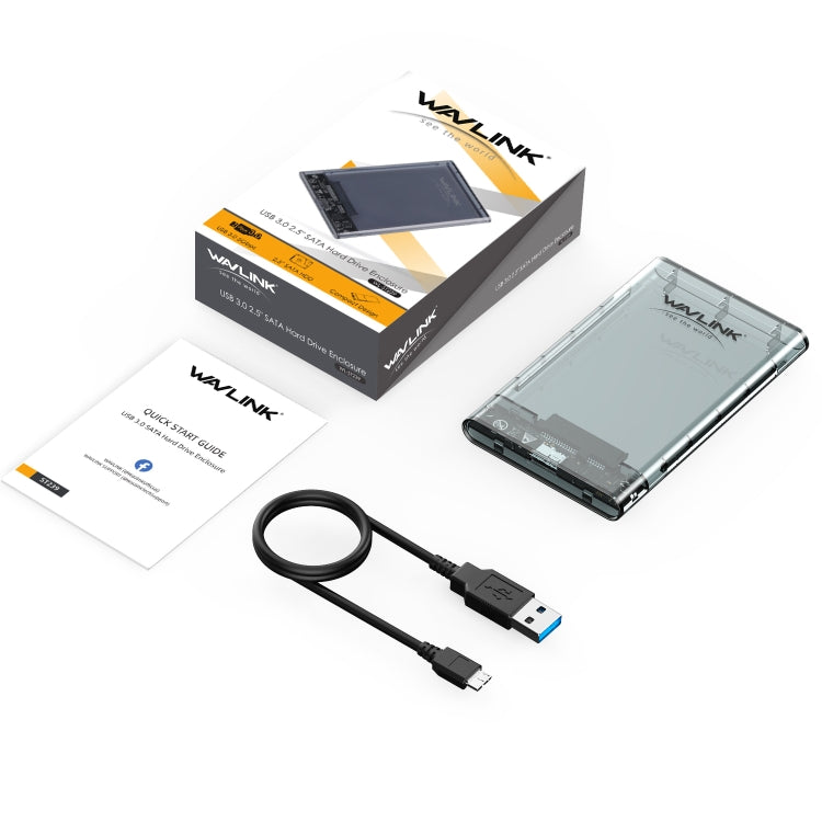 Custodia per disco rigido mobile da 2,5 pollici SSD esterna a stato solido SATA trasparente USB 3.0 WAVLINK ST239, ST239