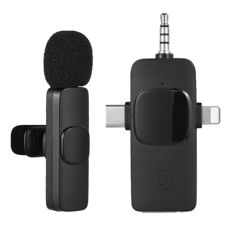 Microfono Lavalier Wireless 2 in 1 per smartphone e PC