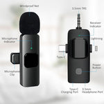 Microfono Lavalier Wireless 2 in 1 per smartphone e PC