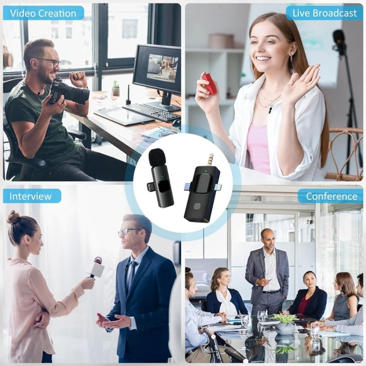 Microfono Lavalier Wireless 2 in 1 per smartphone e PC
