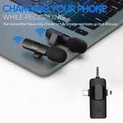Microfono Lavalier Wireless 2 in 1 per Smartphone e PC