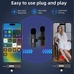 Microfono Lavalier Wireless 2 in 1 per smartphone e PC