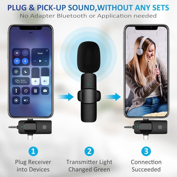 Microfono Lavalier Wireless 2 in 1 per smartphone e PC