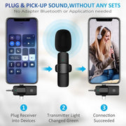Microfono Lavalier Wireless 2 in 1 per Smartphone e PC
