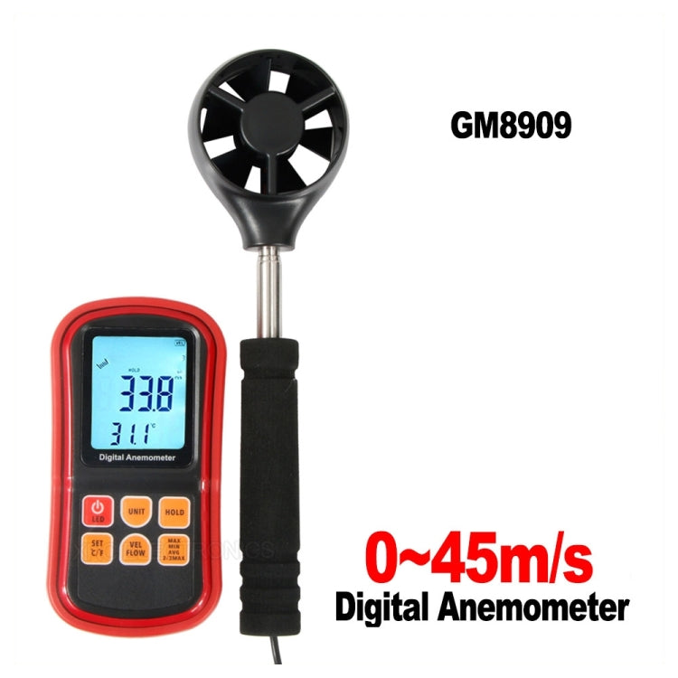 Anemometro digitale GM8909 per vento e temperatura