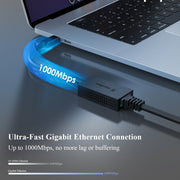 WAVLINK NWU327GC Cavo di rete LAN Convertitore da Tipo C a RJ45 Adattatore Gigabit Ethernet, NWU327GC