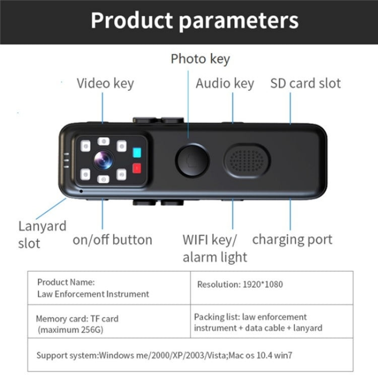 Registratore vocale WiFi HD 1080P con visione notturna
