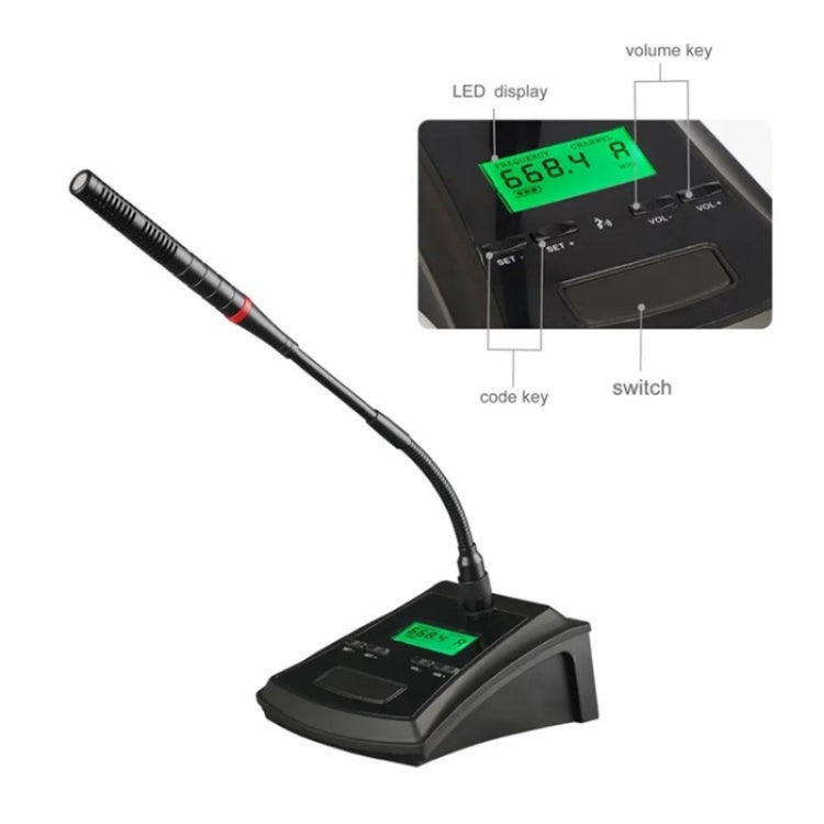 Microfono wireless per sistema riunioni con uscita XLR 6,35 mm