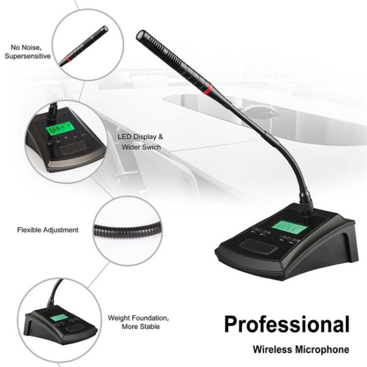 Microfono wireless per sistema riunioni con uscita XLR 6,35 mm