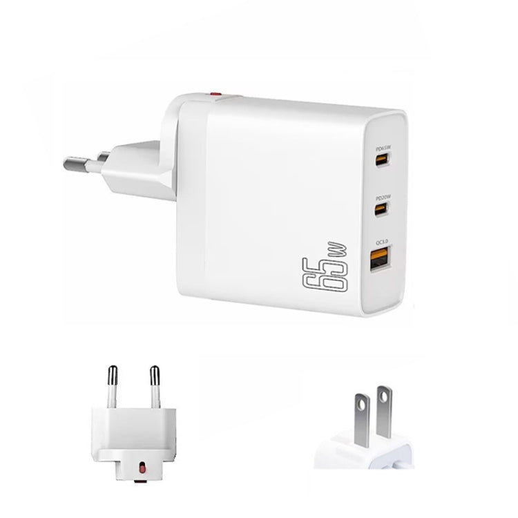 Adattatore USB GAN 65W doppio Tipo C QC3.0 plug intercambiabili