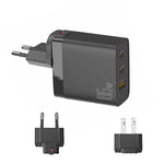 Adattatore USB GAN 65W doppio Tipo C QC3.0 plug intercambiabili