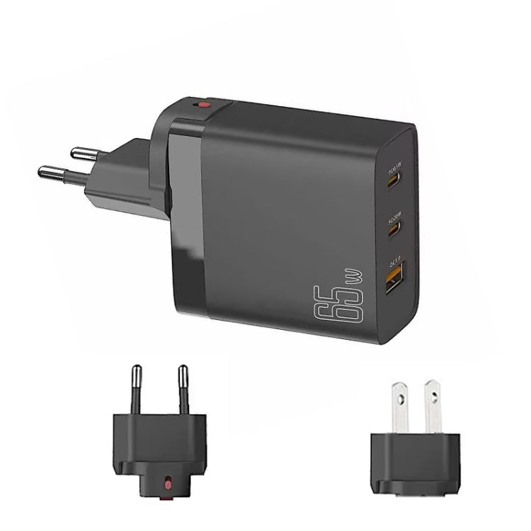 Adattatore USB GAN 65W doppio Tipo C QC3.0 plug intercambiabili