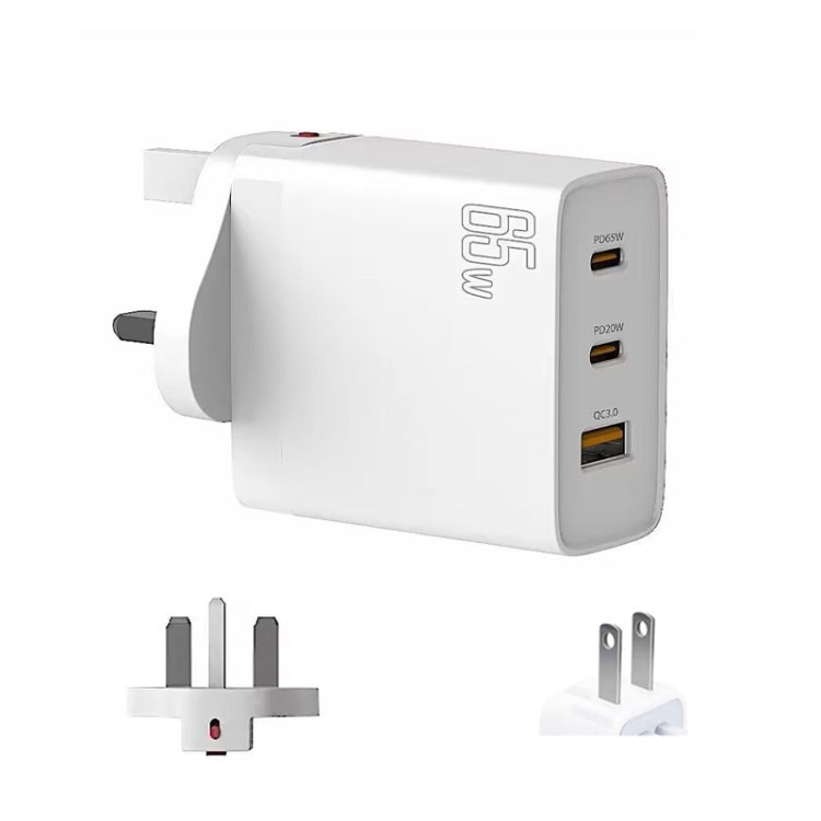 Adattatore USB GAN 65W doppio Tipo C QC3.0 plug intercambiabili