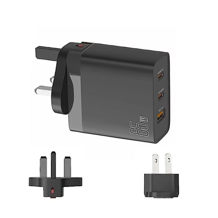 Adattatore USB GAN 65W doppio Tipo C QC3.0 plug intercambiabili