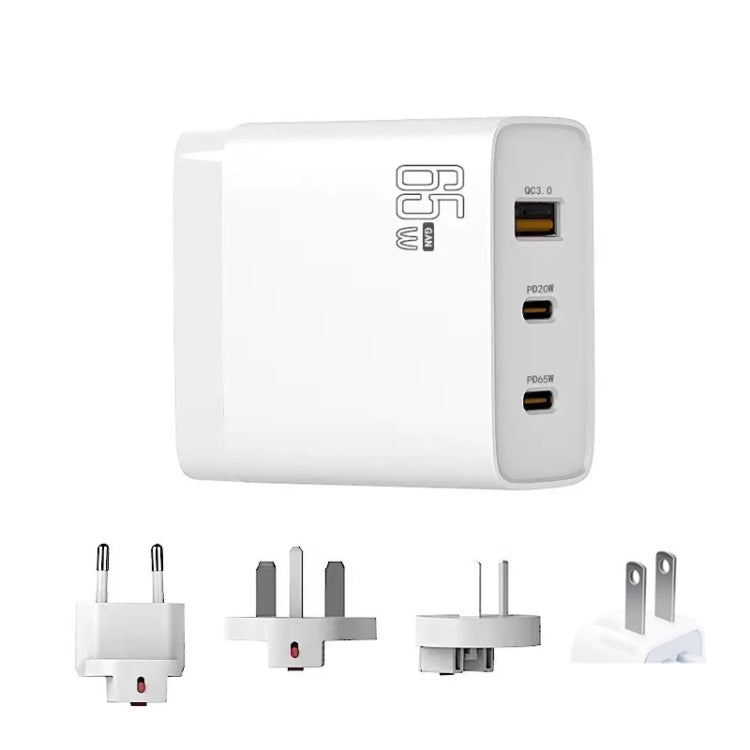 Adattatore USB GAN 65W doppio Tipo C QC3.0 plug intercambiabili