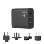 Adattatore USB GAN 65W doppio Tipo C QC3.0 plug intercambiabili