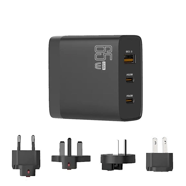 Adattatore USB GAN 65W doppio Tipo C QC3.0 plug intercambiabili
