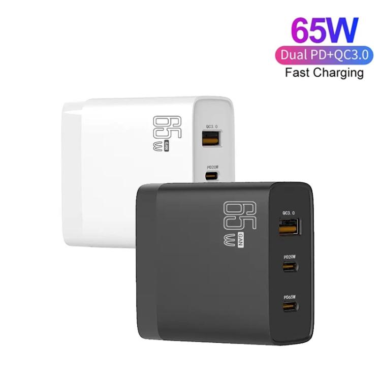 Adattatore USB GAN 65W doppio Tipo C QC3.0 plug intercambiabili