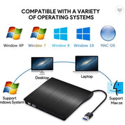 663 Masterizzatore CD DVD ad alta velocità USB 3.0 Masterizzatore per unità ottica esterna per computer portatile, 663