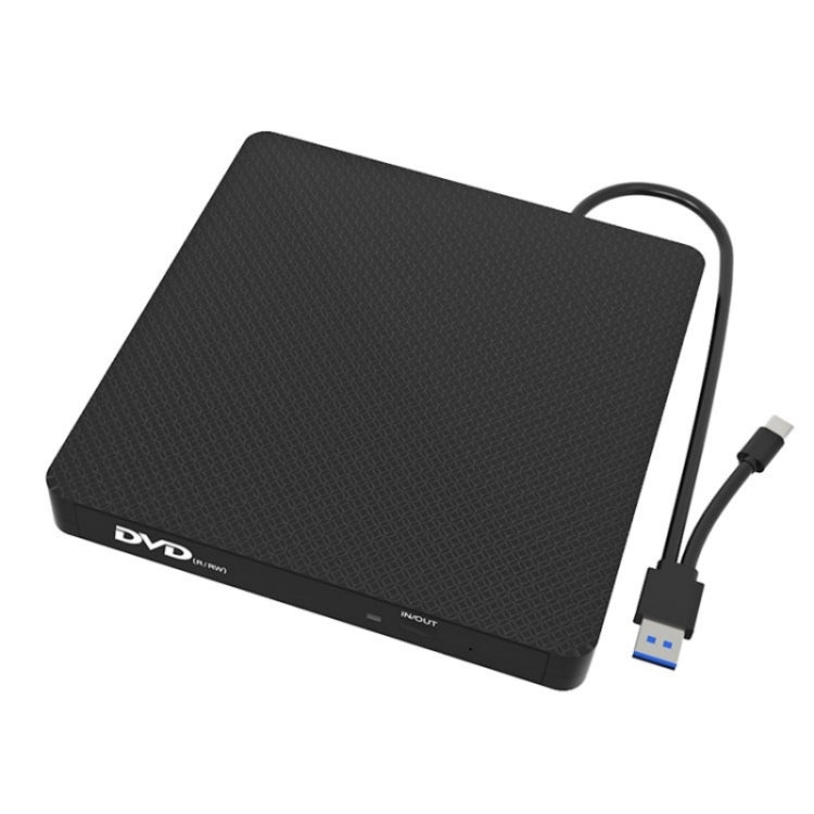 XD009 Lettore CD esterno Masterizzatore VCD Computer portatile dal design ultrasottile Unità DVD USB 3.0+Type-C, XD009