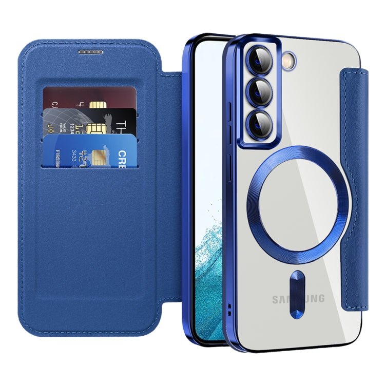 Custodia per telefono in pelle antifurto magnetica RFID MagSafe, For Samsung Galaxy S22 5G