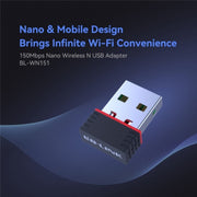 Trasmettitore adattatore USB LB-LINK BL-WN151 Ricevitore WiFi per scheda di rete wireless 150M, BL-WN151