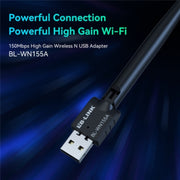 Ricevitore WiFi USB adattatore scheda di rete wireless LB-LINK WN155A 150M per PC portatile