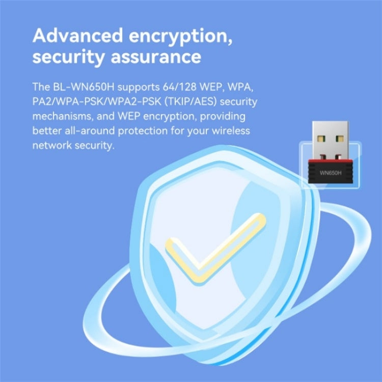 Ricevitore WiFi USB portatile LB-LINK WN650H Scheda di rete wireless dual band 650M, WN650H