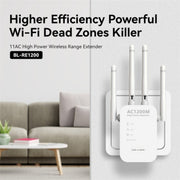 LB-LINK RE1200 1200M Dual Band Amplificatore di Segnale WiFi Booster Ripetitore Wireless Extender