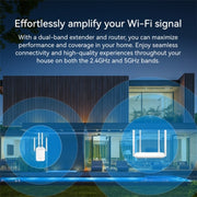 LB-LINK RE1200 1200M Dual Band Amplificatore di Segnale WiFi Booster Ripetitore Wireless Extender