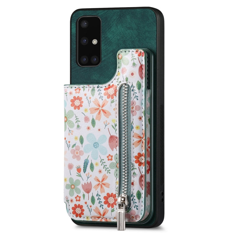 Custodia per telefono con retro a portafoglio con cerniera dipinta in stile retrò, For Samsung Galaxy A32 5G, For Samsung Galaxy A21S, For Samsung Galaxy A31, For Samsung Galaxy A71