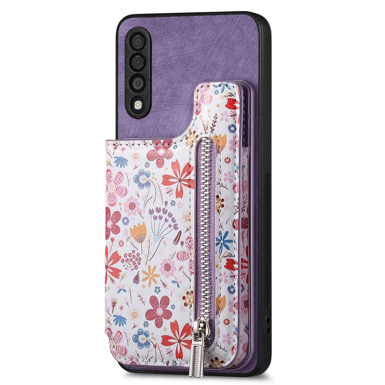 Custodia per telefono con retro a portafoglio con cerniera dipinta in stile retrò, For Samsung Galaxy A72 4G/5G, For Samsung Galaxy Note20, For Samsung Galaxy A70/A70s, For Samsung Galaxy A30/A20/M10S