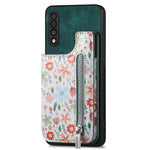 Custodia per telefono con retro a portafoglio con cerniera dipinta in stile retrò, For Samsung Galaxy A72 4G/5G, For Samsung Galaxy Note20, For Samsung Galaxy A70/A70s, For Samsung Galaxy A30/A20/M10S