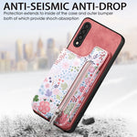 Custodia per telefono con retro a portafoglio con cerniera dipinta in stile retrò, For Samsung Galaxy A05s, For Samsung Galaxy S23 FE 5G, For Samsung Galaxy M14, For Samsung Galaxy A24