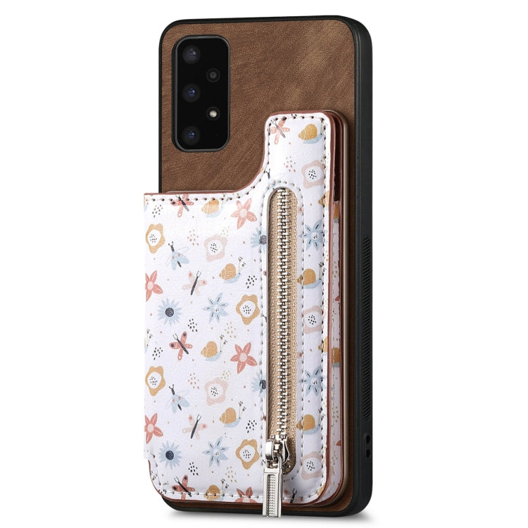 Custodia per telefono con retro a portafoglio con cerniera dipinta in stile retrò, For Samsung Galaxy A05s, For Samsung Galaxy S23 FE 5G, For Samsung Galaxy M14, For Samsung Galaxy A24