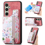 Custodia per telefono con retro a portafoglio con cerniera dipinta in stile retrò, For Samsung Galaxy A36, For Samsung Galaxy S24 Ultra 5G, For Samsung Galaxy S24+ 5G, For Samsung Galaxy A05