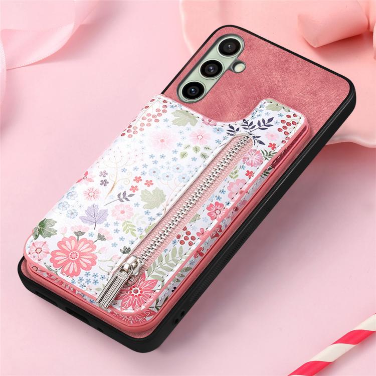 Custodia per telefono con retro a portafoglio con cerniera dipinta in stile retrò, For Samsung Galaxy A36, For Samsung Galaxy S24 Ultra 5G, For Samsung Galaxy S24+ 5G, For Samsung Galaxy A05