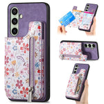 Custodia per telefono con retro a portafoglio con cerniera dipinta in stile retrò, For Samsung Galaxy A36, For Samsung Galaxy S24 Ultra 5G, For Samsung Galaxy S24+ 5G, For Samsung Galaxy A05
