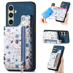 Custodia per telefono con retro a portafoglio con cerniera dipinta in stile retrò, For Samsung Galaxy A36, For Samsung Galaxy S24 Ultra 5G, For Samsung Galaxy S24+ 5G, For Samsung Galaxy A05